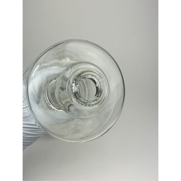 Vintage Clear Glass Hurricane Embossed Oil Lamp Hurricane Shade w/ Eagle Burner - Picture 5 of 7